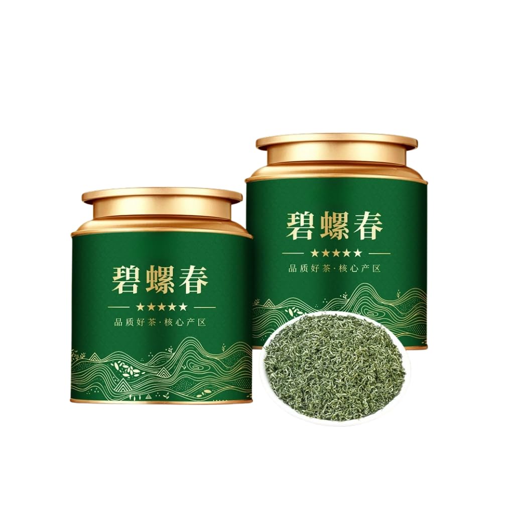 Tè Verde Biluochun 250g*2 | Tè in Foglie Sciolte Grado A 17.64oz | Raccolto Pre-Qingming | Ideale Per Il Consumo Quotidiano