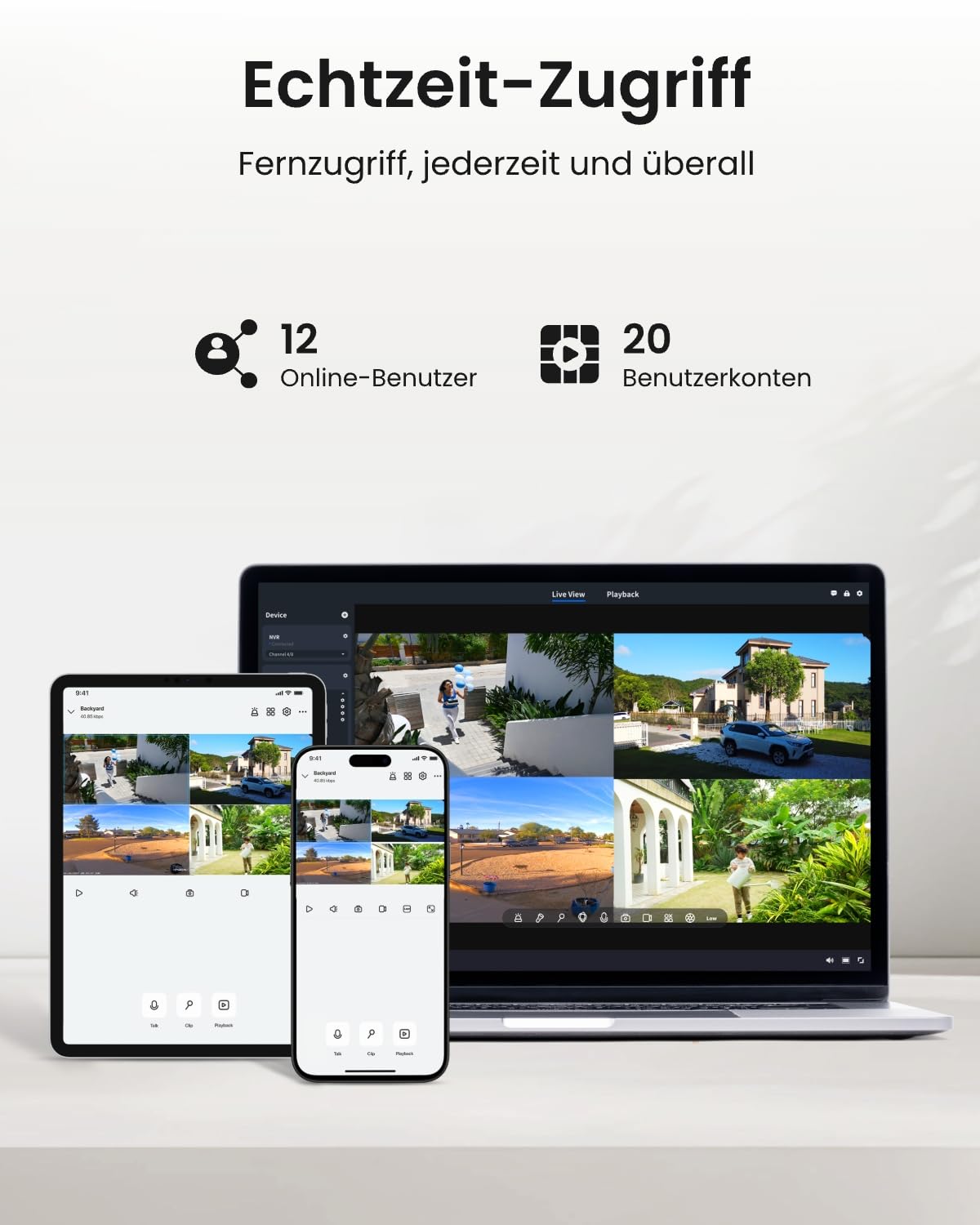 Reolink 8CH 4K PoE NVR Überwachungssystem Rekorder, Videoüberwachung für Haus, Innen, Aussen Sicherheit. Unterstützt 16MP/12MP/4K/5MP/4MP HD IP Kameras, RLN8-410 NHD (Ohne Festplatte)