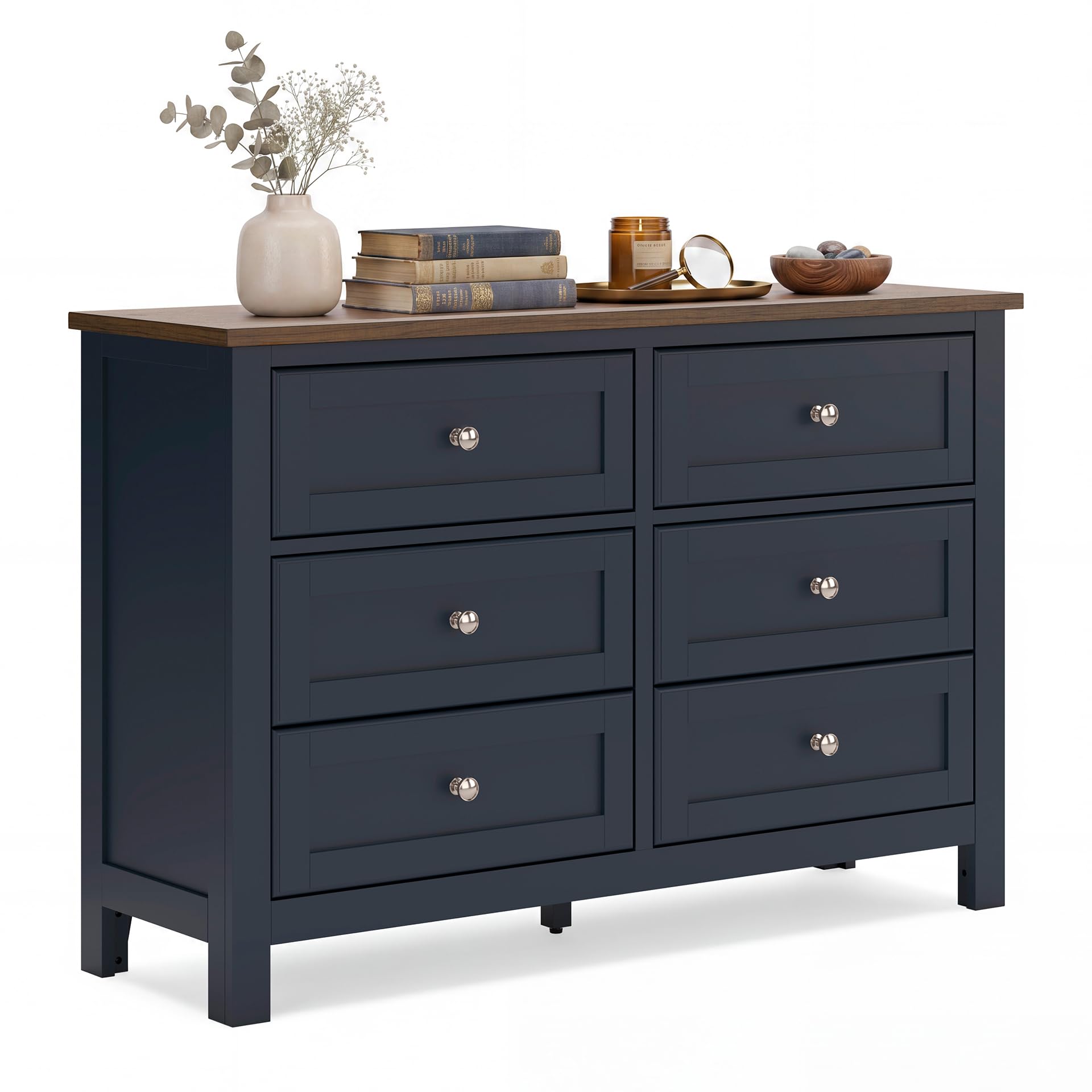 Signature Design by Ashley 6 Drawer Dresser, Two-Tone Blue & Brown
