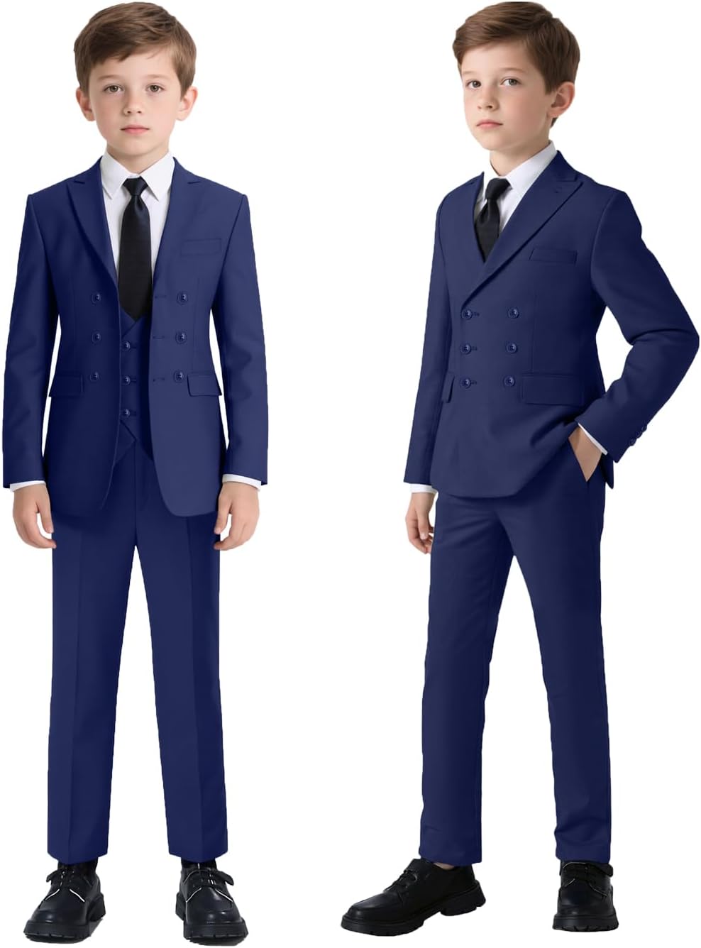 Boys Double Breasted Suit for Kids Tuxedo Boy Formal Suits 5 Pieces Wedding Guest Outfit Prom Dress Clothes