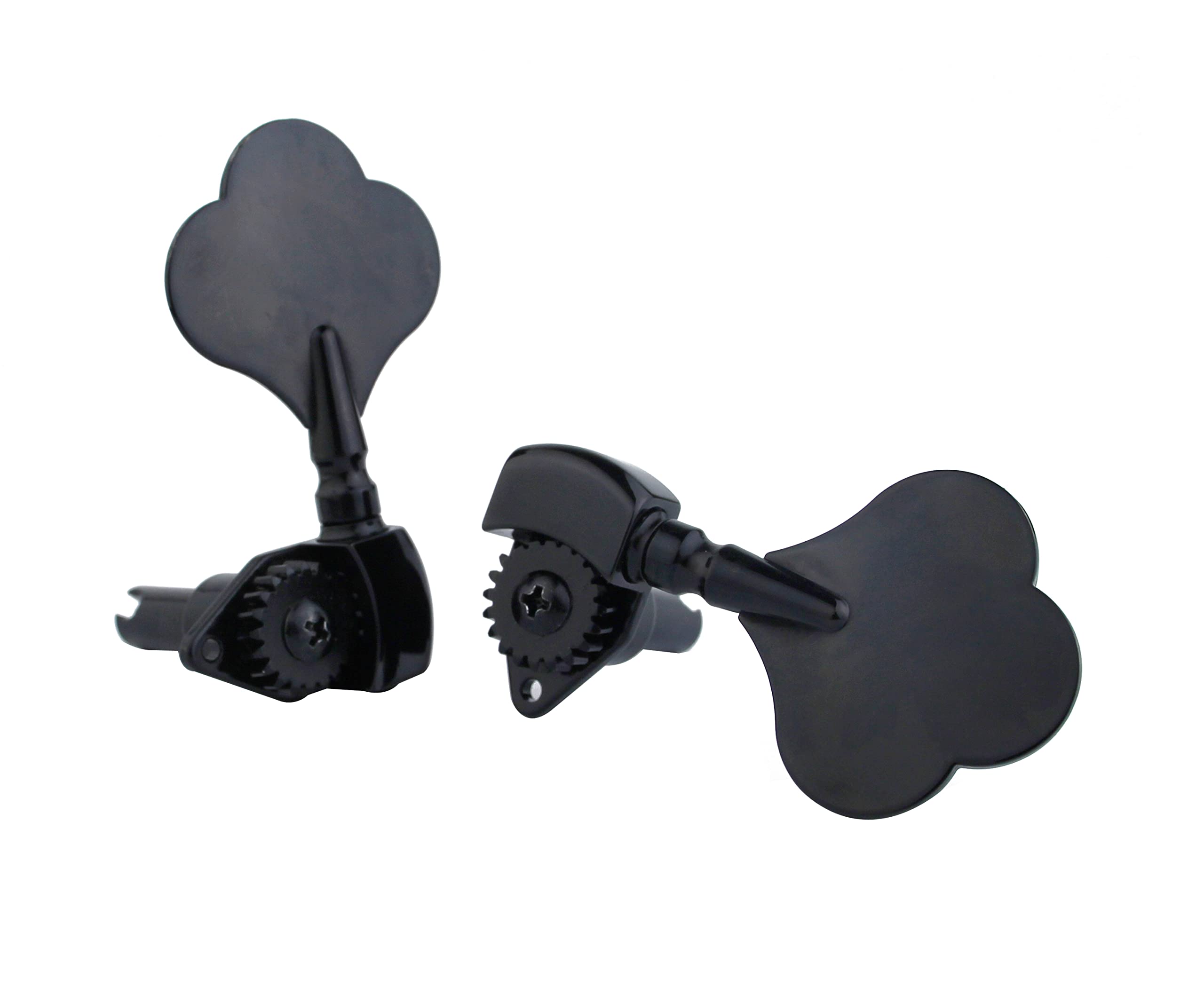 Guyker Testa per basso elettrico a telaio aperto (2R + 2L) - 1:20 Ratio Gear Tuners Tuning Key Pegs - nero