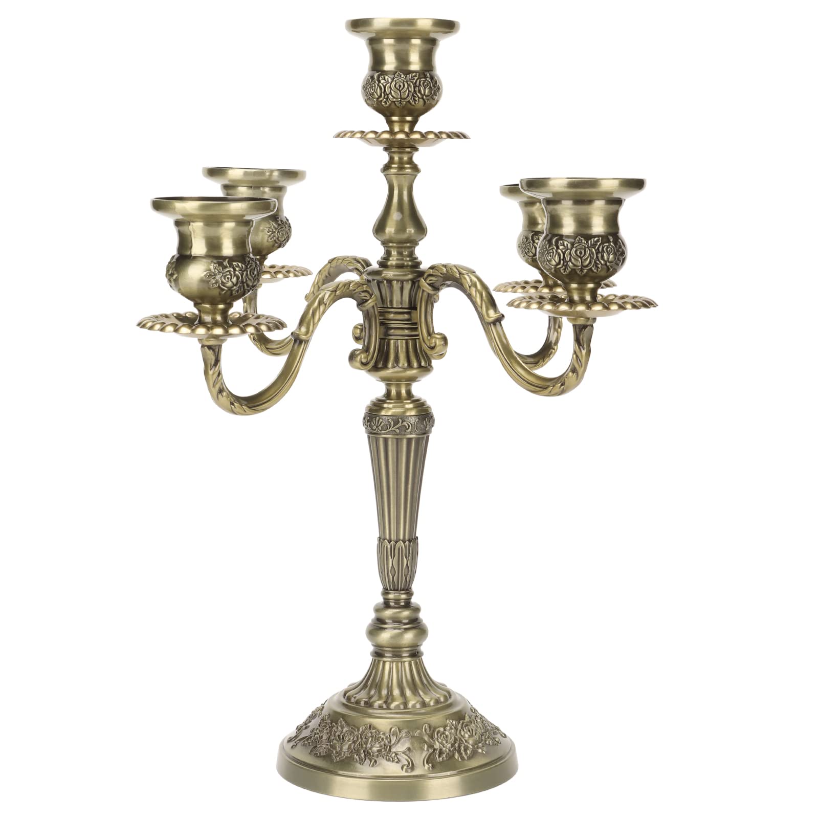 5-Armiger Kerzenhalter, Antiker Bronze-Kerzenhalter, Vintage-Kerzenständer Für Hochzeit, Abendessen, Party, Dekorativ
