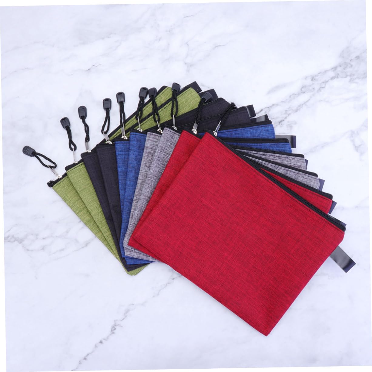 STOBOK 10pezzi Borse Per Documenti Oxford Sacchetto Con Cerniera Per Ufficio Borsa Per File Design Robusto e Portatile Casuali
