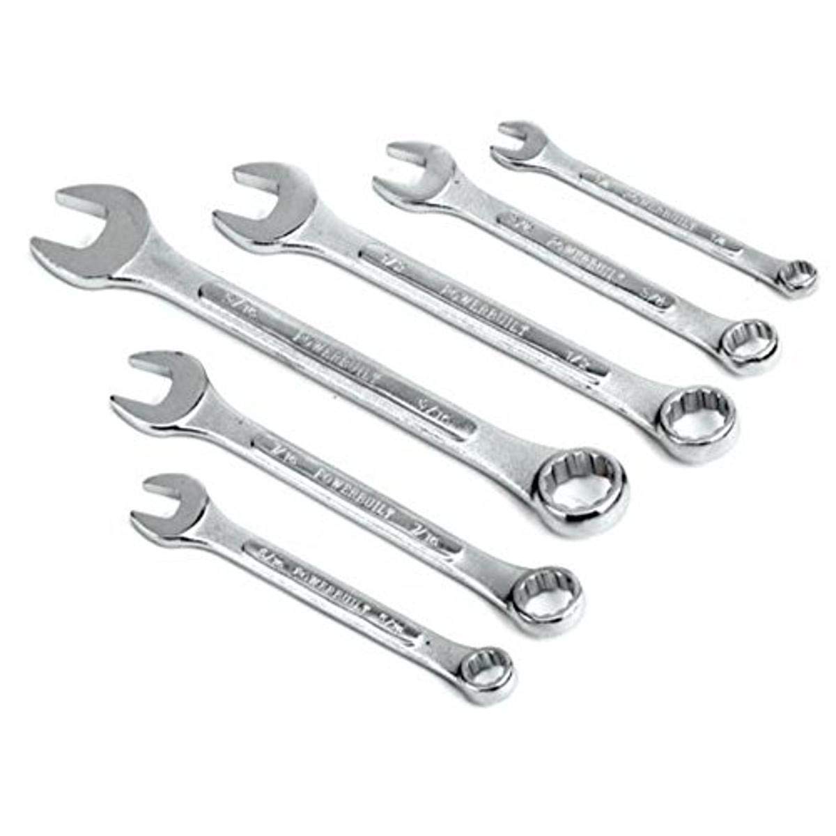 Powerbuilt 640078 Combination SAE Wrench Set, 6-Piece