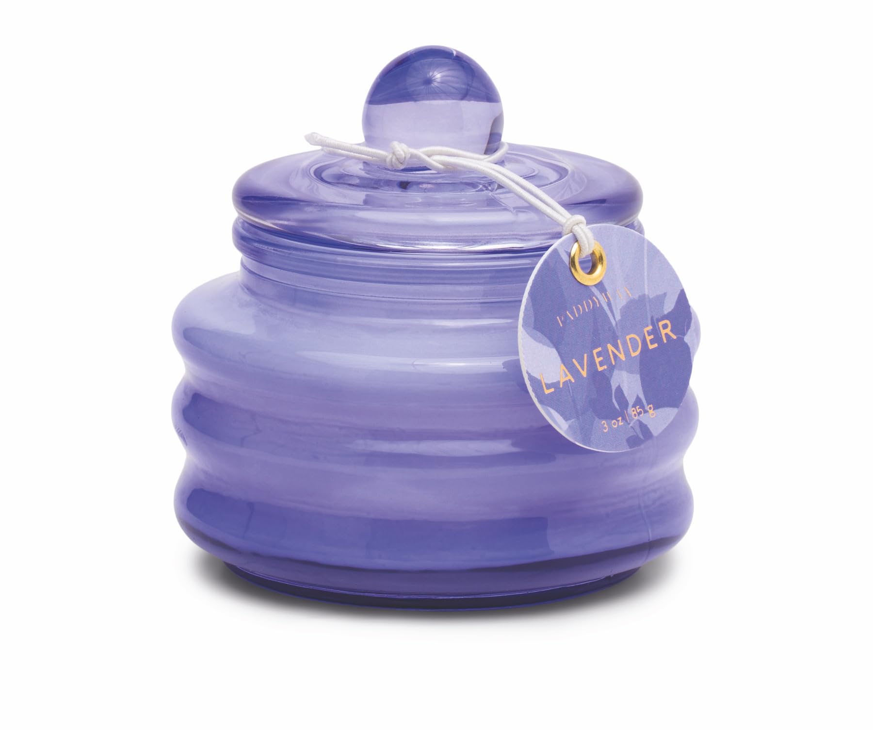 Paddywax Scented Candles Beam Collection Small Artisan Luxury Glass Jar Candle with Lid, 85g, Lilac - Lavender