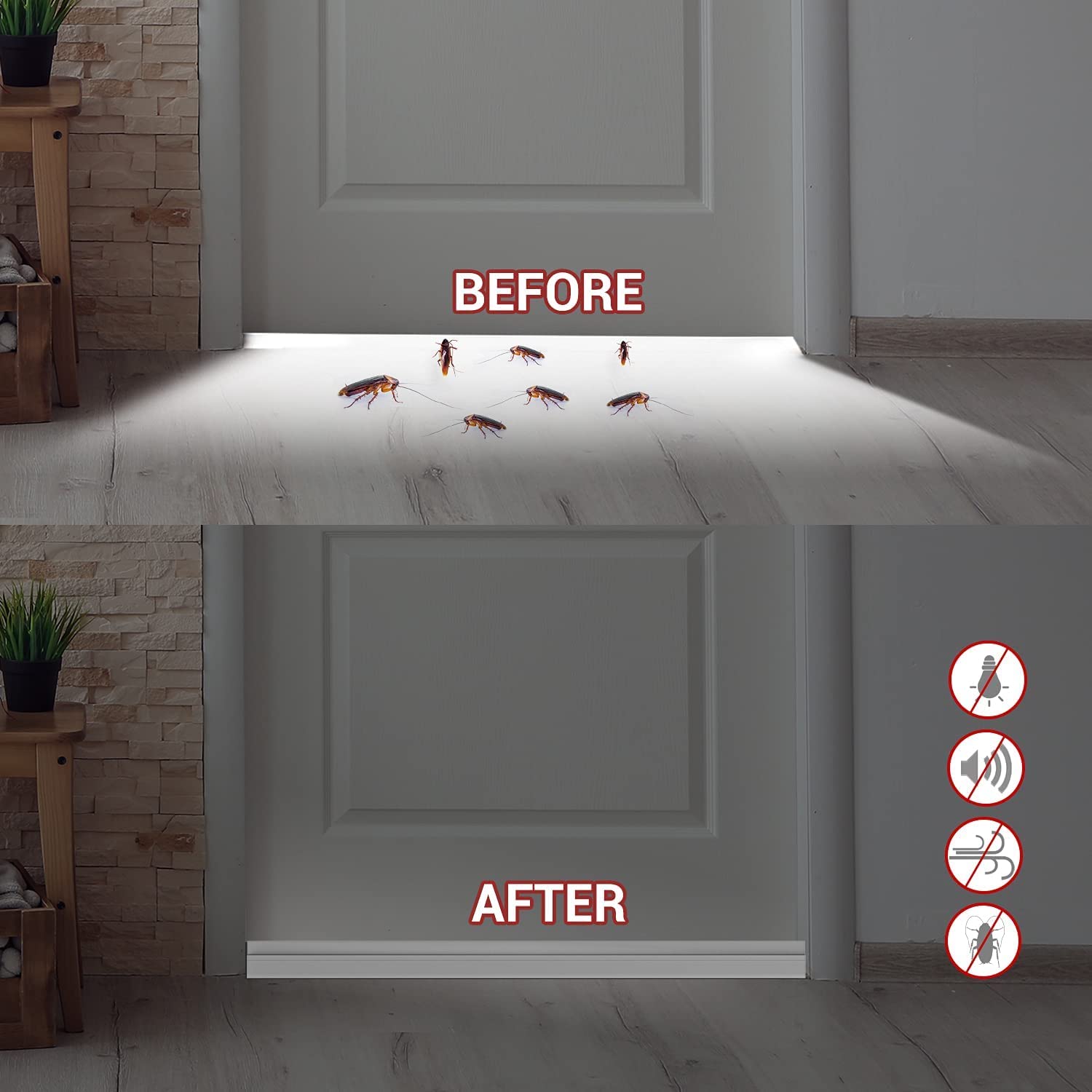 Guarnizione Sottoporta Autoadesiva - Antispifferi, Antirumore E Antinsetti 100x5cm Marrone - Foto 6