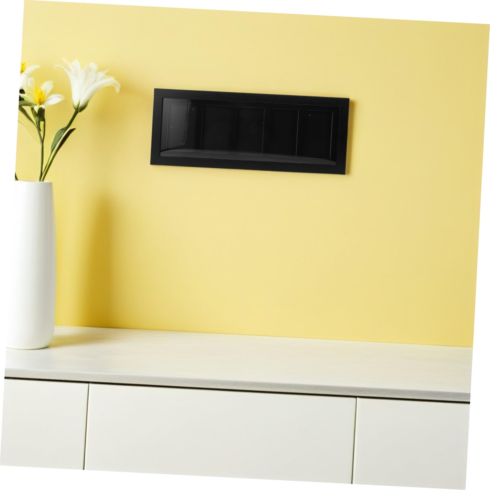 Artibetter Graded Trading Card Frame con 5 Scomparti, Struttura a Rilascio Rapido, Montaggio a Parete, Fibra di Legno Nero, per Card Exhibition Wall
