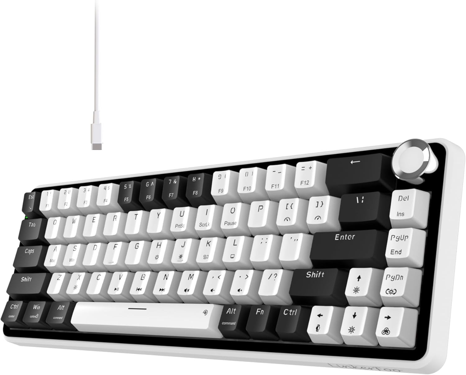 Lf67 Wired Gaming Keyboard, Hot Swappable Mechanical Keyboard RGB Backlit, 65% Layout with Volume Knob, Magnetic Switch, Gasket Mount with PET Keycaps, QMK/VIA,USB C for Win/Mac, White Lf67 Wired Gaming Keyboard, Hot Swappable Mechanical Keyboard RGB Backlit, 65% Layout with Volume Knob, Magnetic Switch, Gasket Mount with PET Keycaps, QMK/VIA,USB C for Win/Mac, White