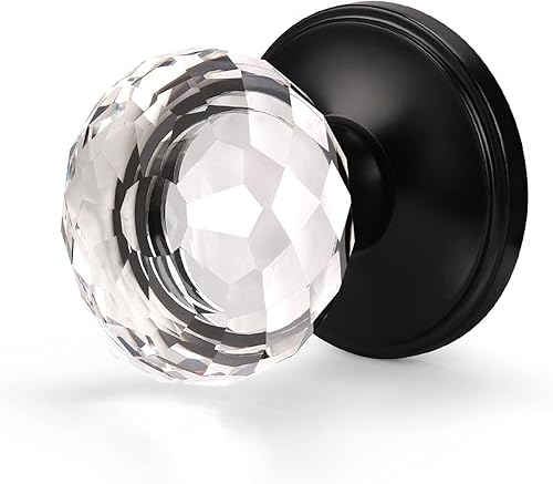 Perillas de puerta de vidrio negro Función ficticia,Maniquí de puerta de estilo cristalino,Manijas de puerta interiores