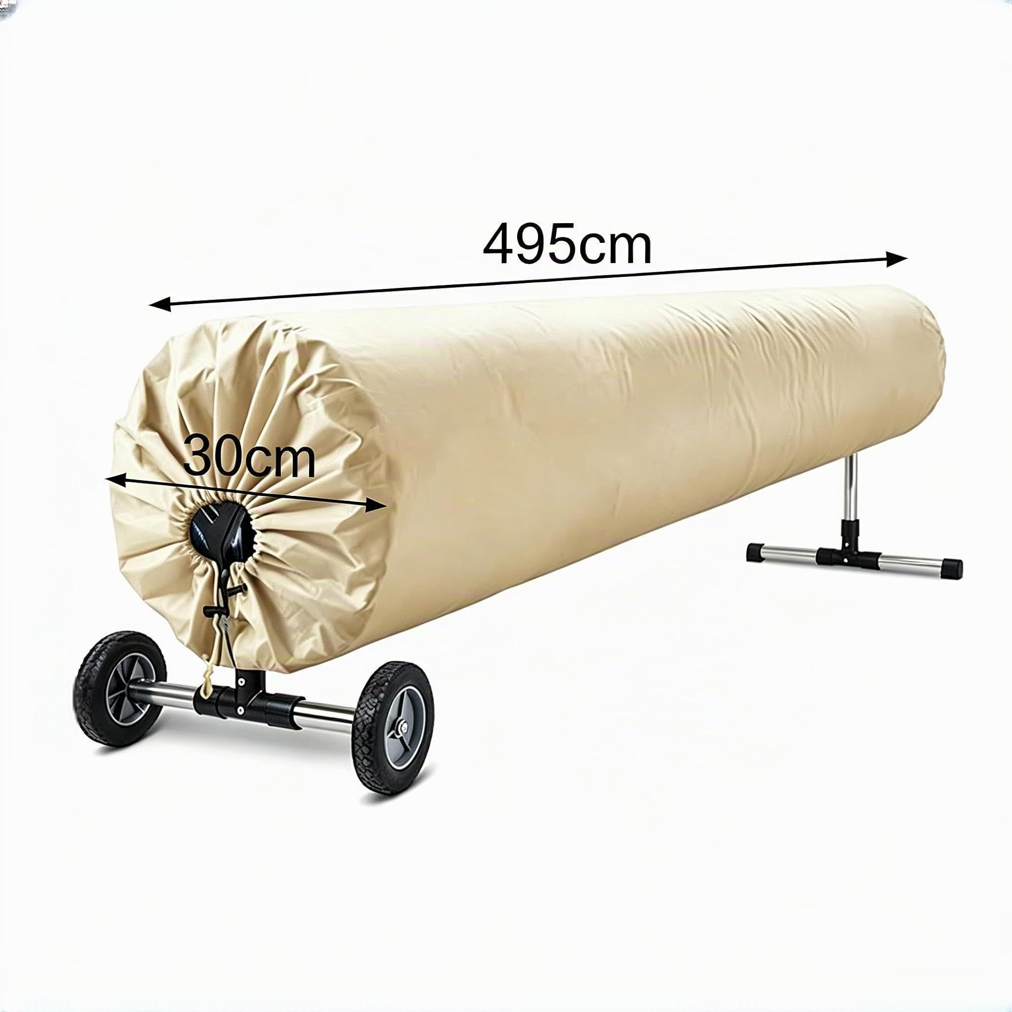 Enrouleur solaire pour piscine avec couvertures de protection en tissu Oxford 420D résistant Couverture solaire de protection pour jardin Couverture de piscine ovale Protecteur de citerne