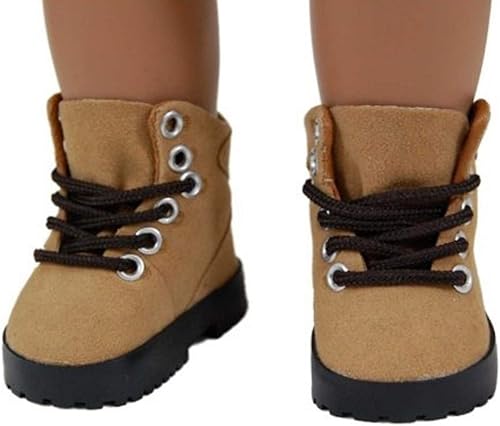 Miniatura 4 de The Queen's Treasures Zapatos de ropa de muñeca de 18 pulgadas, botas de senderismo y adorable caja de zapatos, compatible para su uso con muñecas y