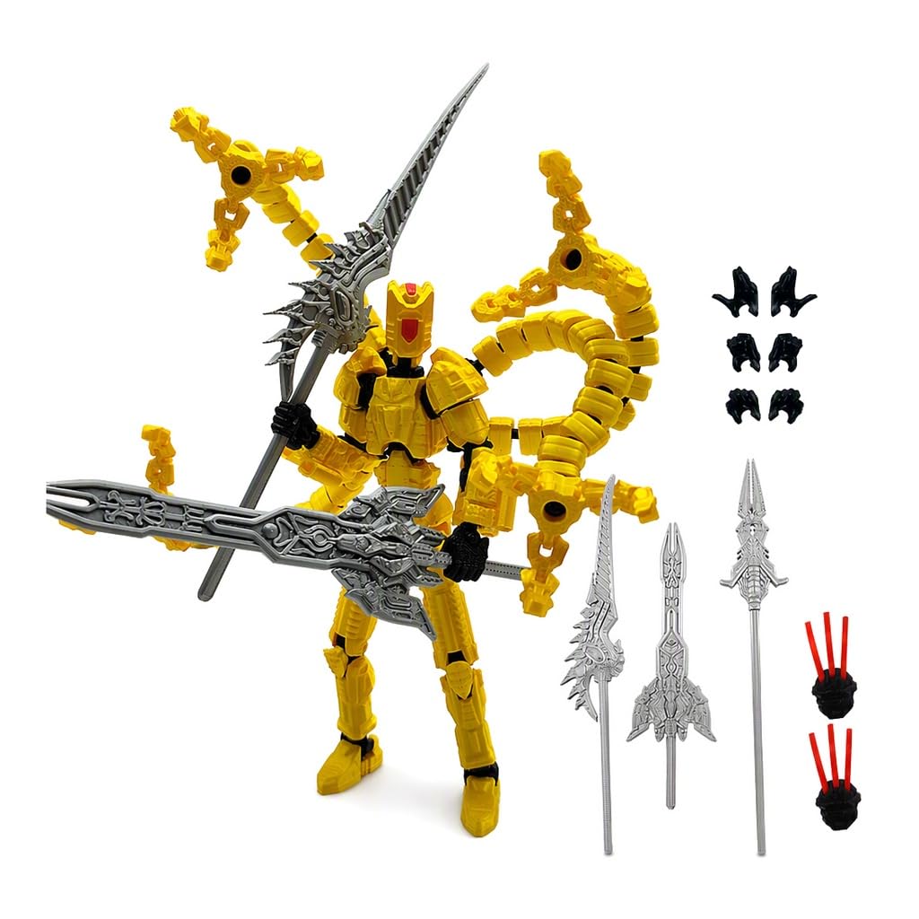 DiiWmme T13 Action Figure,Multi-Jointed Pre-Assembled Dummy 13，Gold