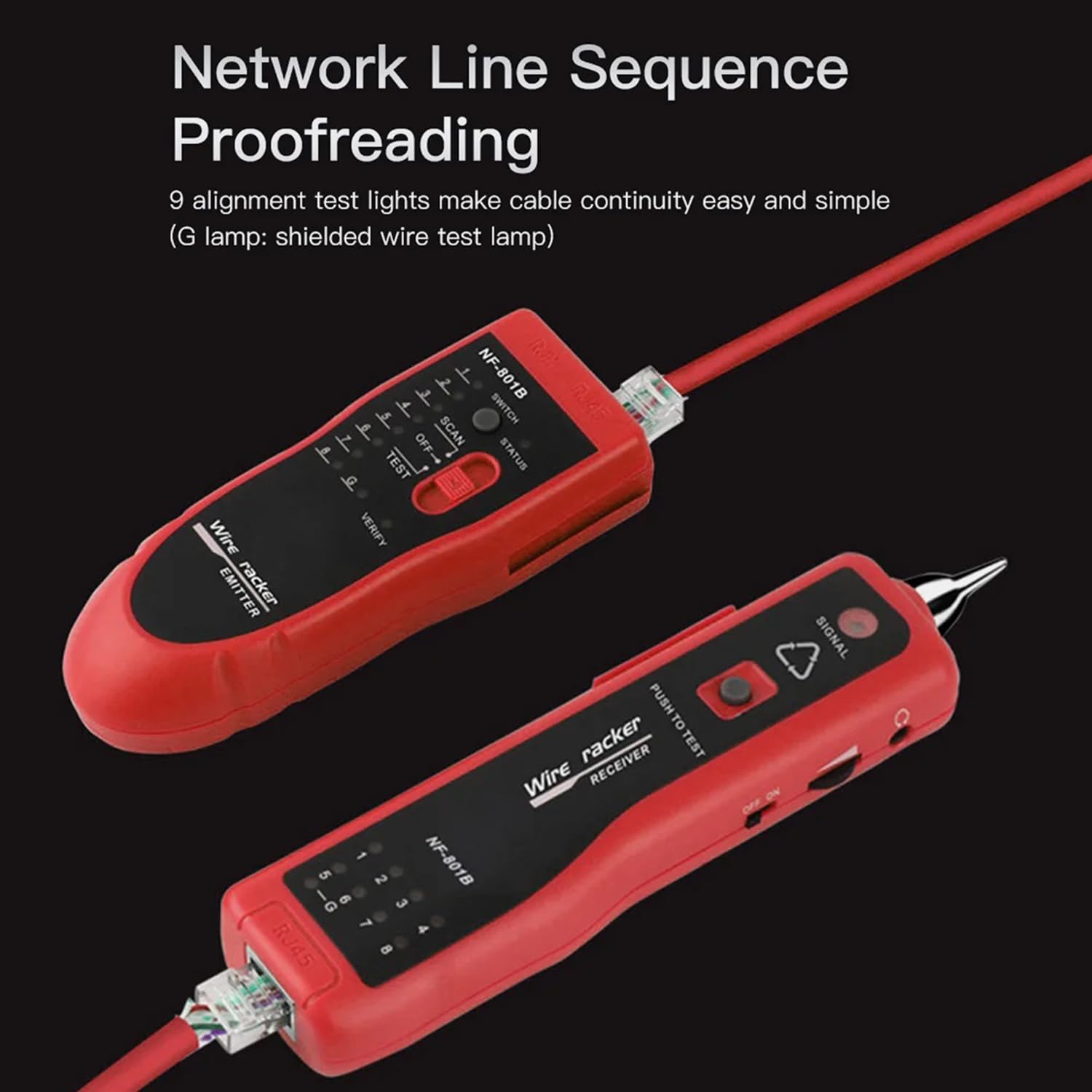 FEDUS LAN TESTER with Wire Tracker, LAN Net work Cable Tracer, Cable Tracker Line Finder, RJ11 RJ45 Line Finder Cable Tester for Network Ethernet cable,Phone Telephone Line Continuity Checking 3