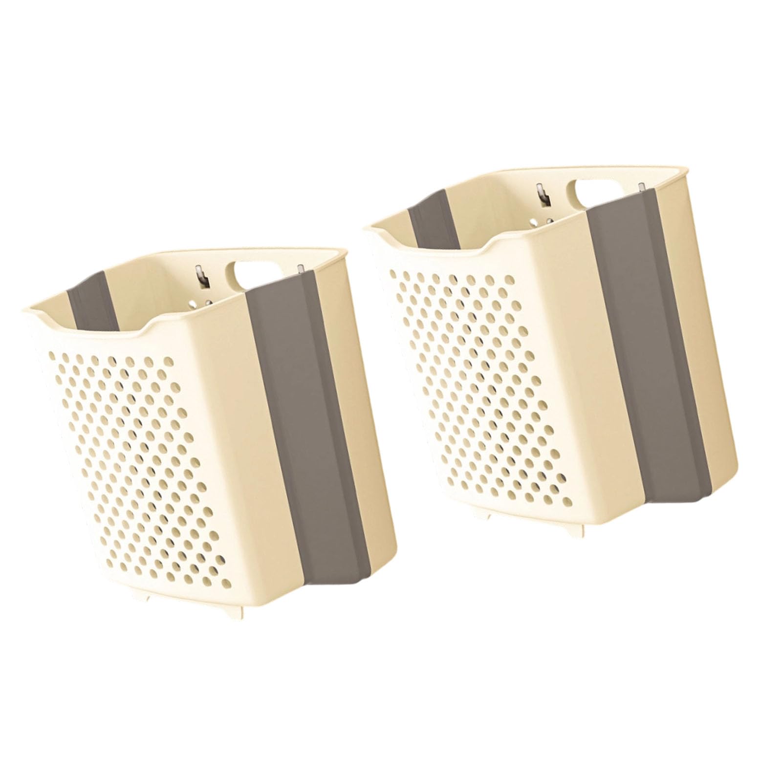Zeiwohndc Of 2 Wall Mounted Foldable Laundry Baskets for Bathroom Storage Container with Large Capacity Large Capacity Hamper