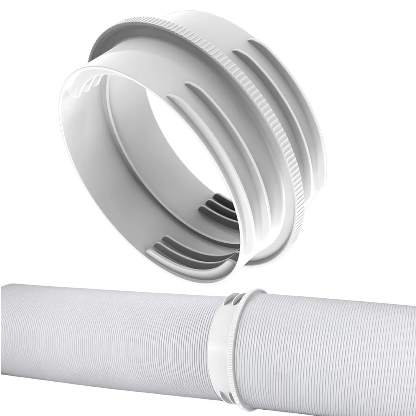 Black Portable Air Conditioner Hose Connector For Both 5.1-5.9" Exhasut Vent Hose