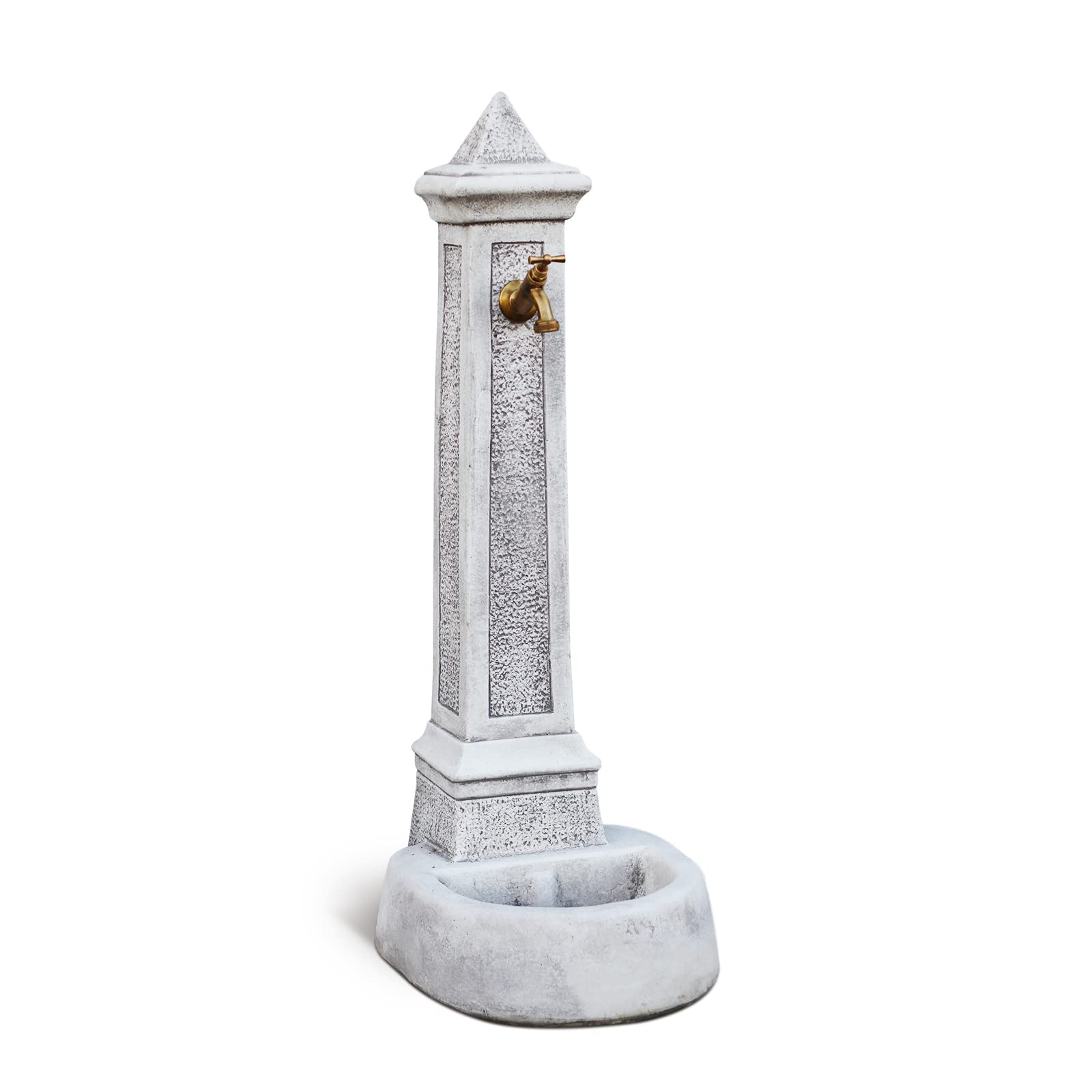Fontana vedovella da giardino color grigio, 36x46x100 cm