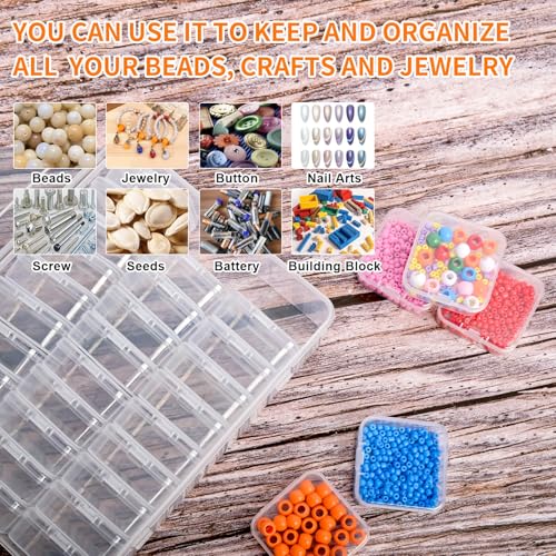 Hoxilob BOX-30-1P Bead Organizer Box, 30Pcs Small Clear Plastic Bead Storage Containers thumb #4