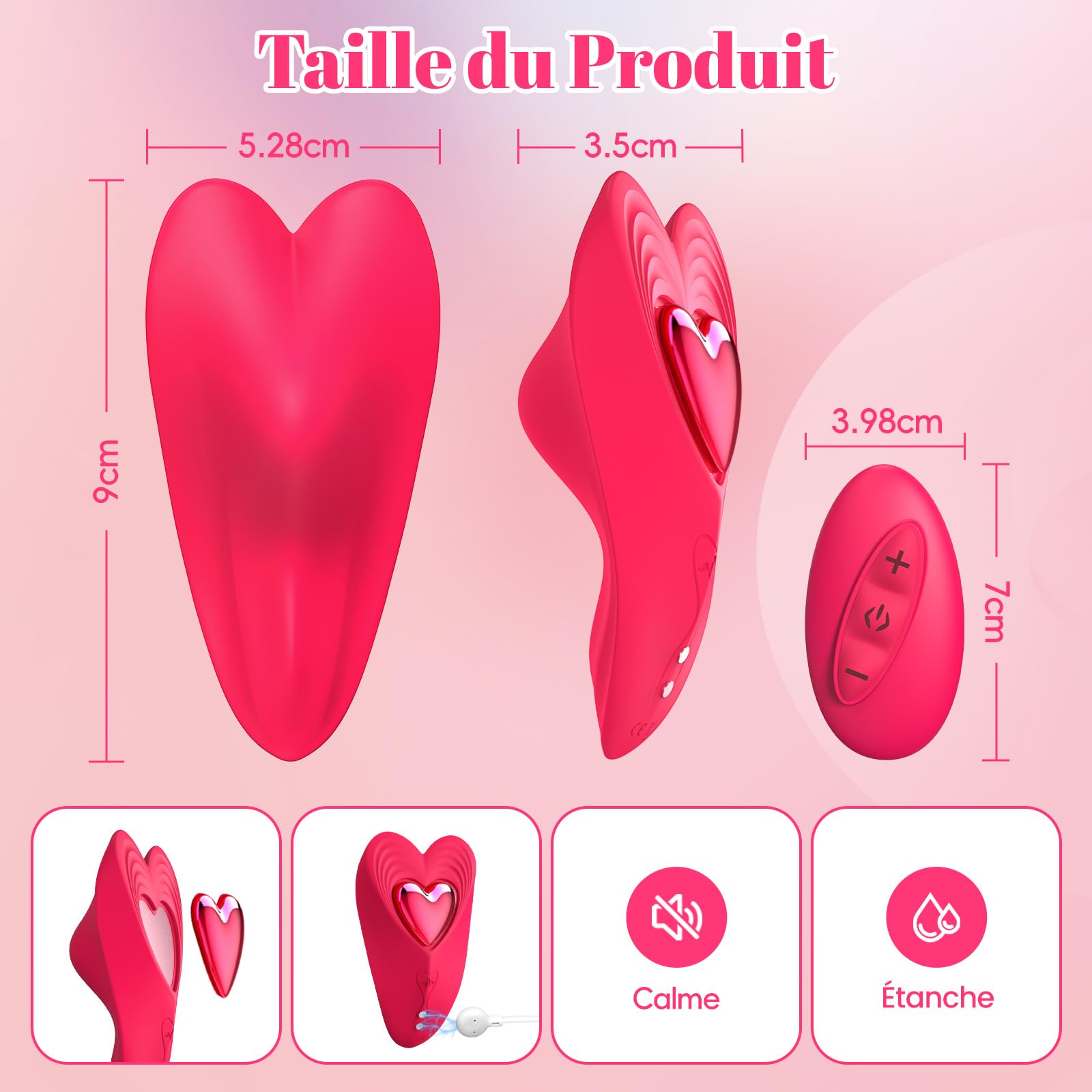 Sex Toýs Femme Couple Oeuf Vibrant Femme à Distance,Vibromasseur Clitoridien Portable Point G Sex Toys à Télécommande avec 10 Modes de Vibration Jouet Sexualité Couple (rouge)