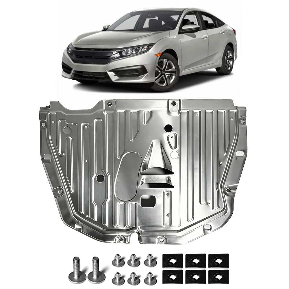 Engine Splash Shield for Honda Civic 2016 2017 2018 2019 2020 2021 Under Engine Splash Guard Protection Mud Flaps Stainless Steel OE/OEM:74110-TBA-A00,74110TBAA00