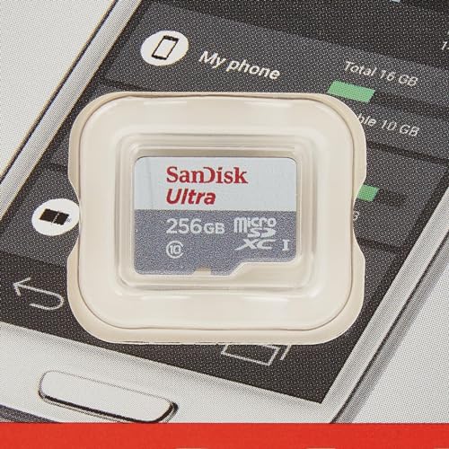 SANDISK - CARDS 256GB Ultra Lite White/Gray MICROSDXC 100MB/S Class 10 UHS, Black - Image 3