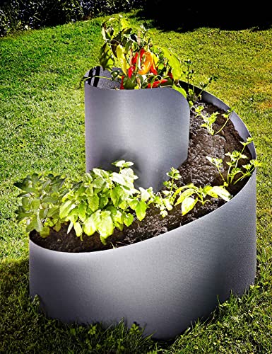 Novaliv Kräuterspirale Anthrazit I 35cmxØ55cm I Kräuterbeet Erdbeerturm...