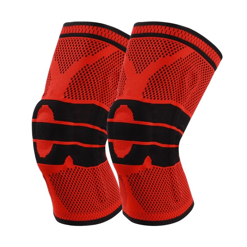 Exercise, protection Sports Knee Pads Patella Knee Pads Knitted Outdoor Silicone Sleeves Sports Protective Gear for Fitness, cycling, running, playing football(white-Dinosaur Doodle4,Medium)