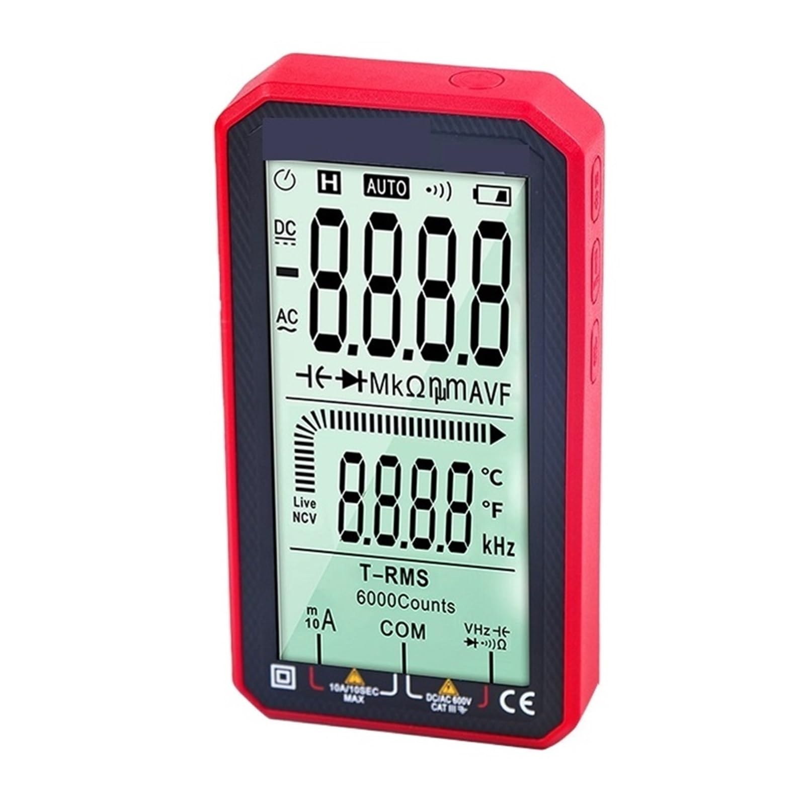 Cyfrowy Inteligentny Multimetr AC Napięcie Prądu Stałego Tester Rezystancji Pojemności Multitester True-rms NCV Tester(Red ET8134)