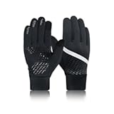 Running Gloves for Men & Women 40°F Lightweight Breathable Anti-Slip Touch Screen Gloves for Driving, Hiking, Jogging | Reflective Strips & Enhanced Grip