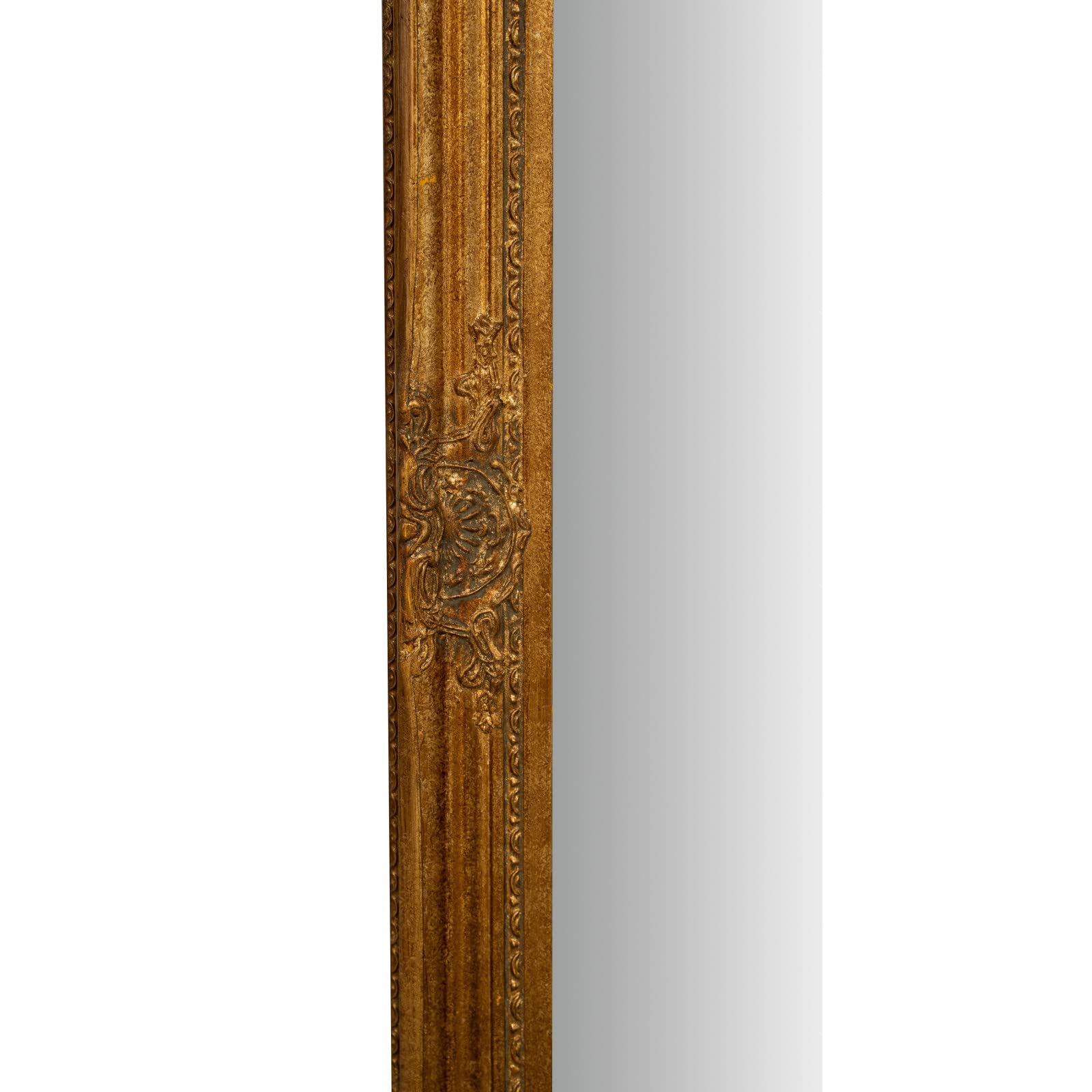 Biscottini specchio da parete bagno e camera 62x92x5 cm | Specchio ingresso da parete con ganci | Specchio oro