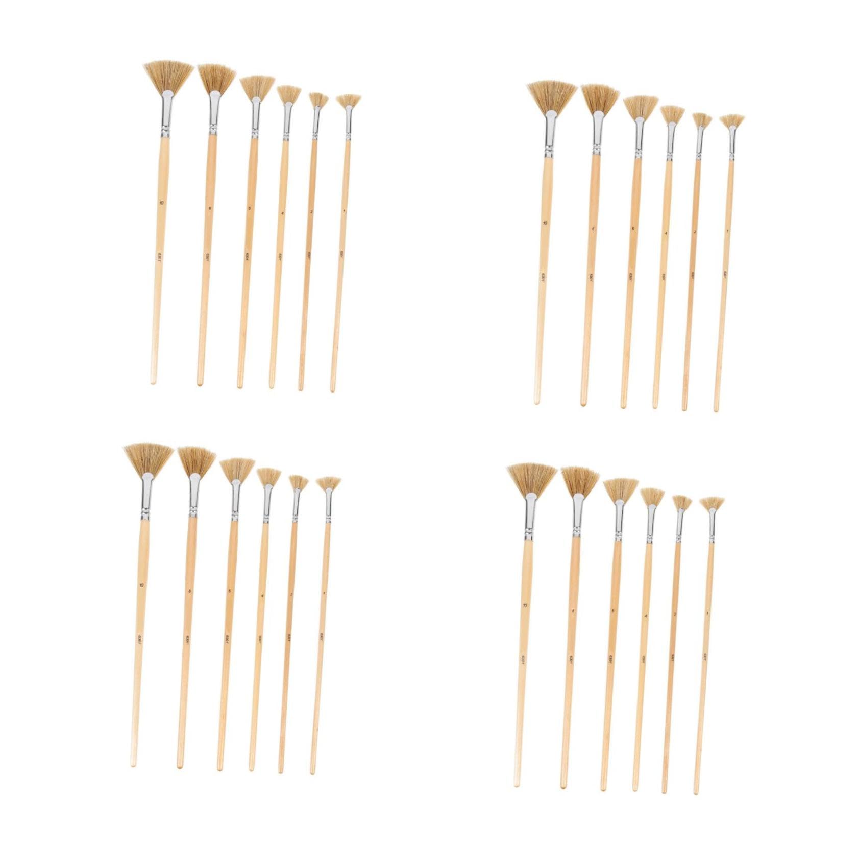 Lurrose Kit De 4 Pinceaux Aquarelle Portables Multifonctions Design Ergonomique Résistant À Lusure pour La Pratique Artistique Quotidienne Et Les Projets Scolaires 6 Pièces X 4