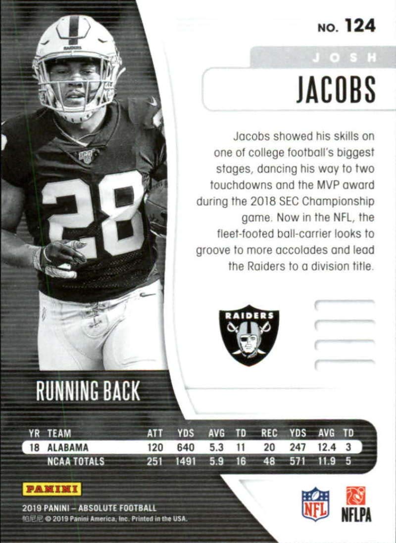 Amazon.com: 2019 Absolute NFL (Retail) #124 Josh Jacobs RC Rookie