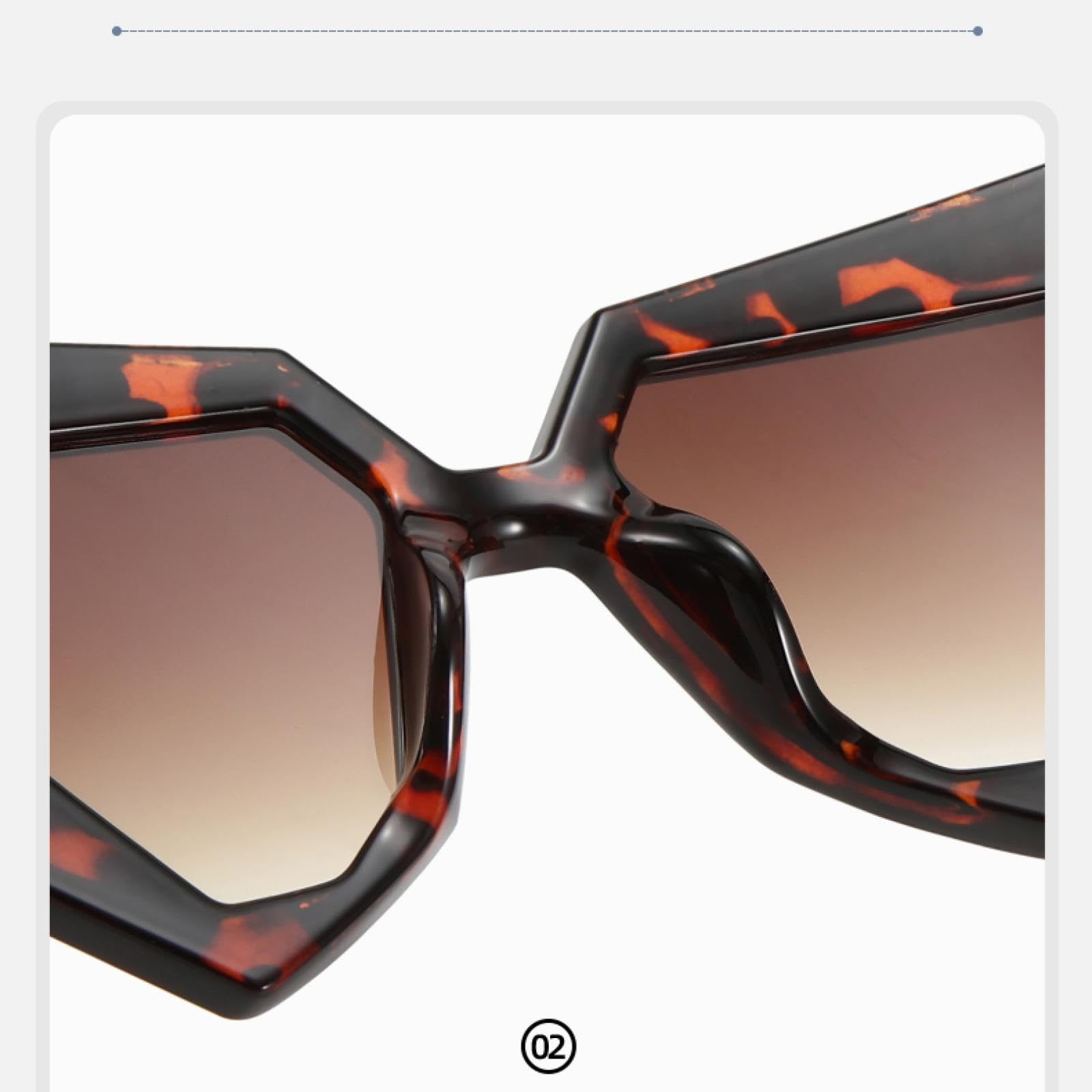 Gafas de sol de moda con diseño poligonal geométrico, exclusivas y de estilo, ideales para estilizar, tomar fotografías y fiestas.