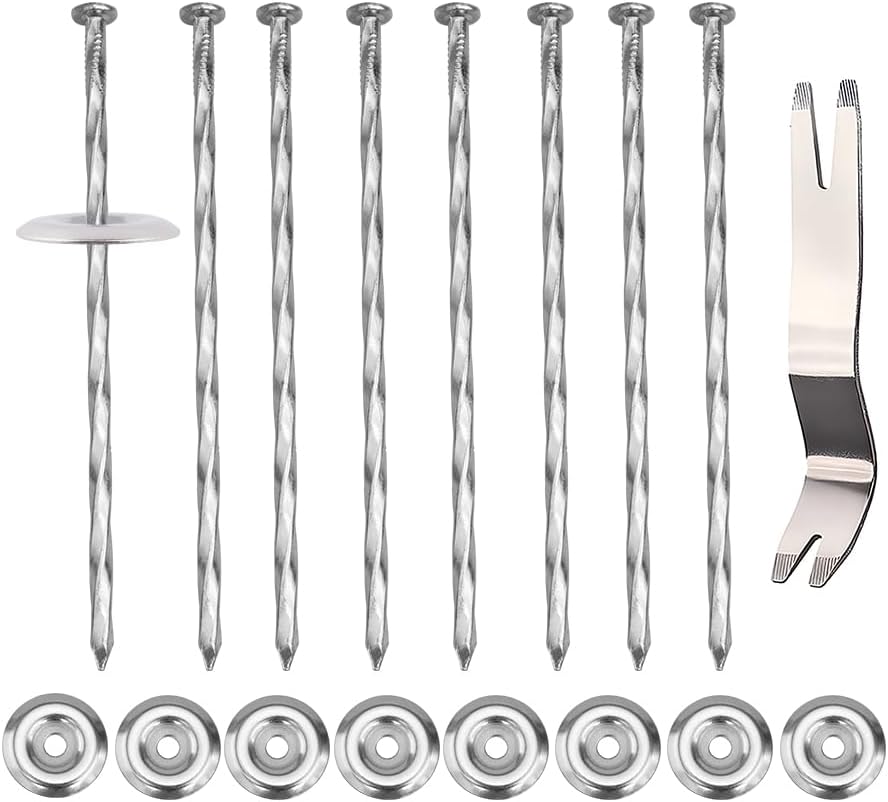 Bakulyor 8 Sets Outdoor RV Rug Stakes, 6 Inch Patio Mat