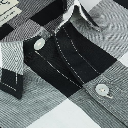 Image of GHPC 100% Cotton Checkered Half Sleeves Regular Fit Formal Shirt for Men