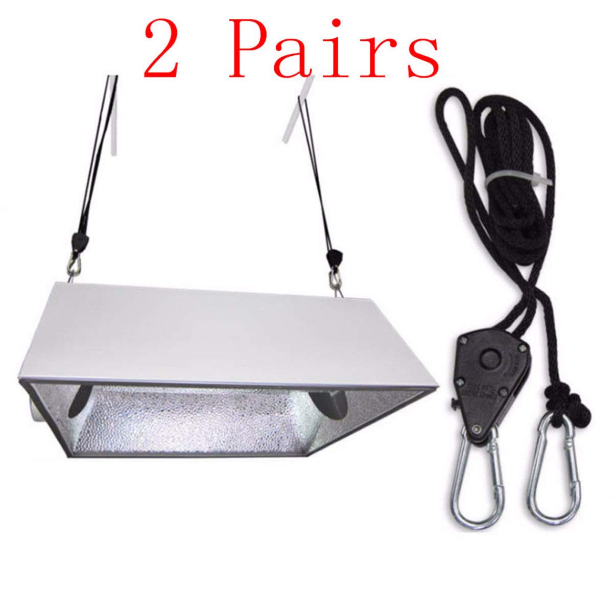 VILLCASE Lot De 4 Cintres Réglables À Cliquet 1/8 Pouce en Corde pour Lampes De Croissance Intérieur Supports Robustes en Acier Inoxydable pour Jardinage en Serre
