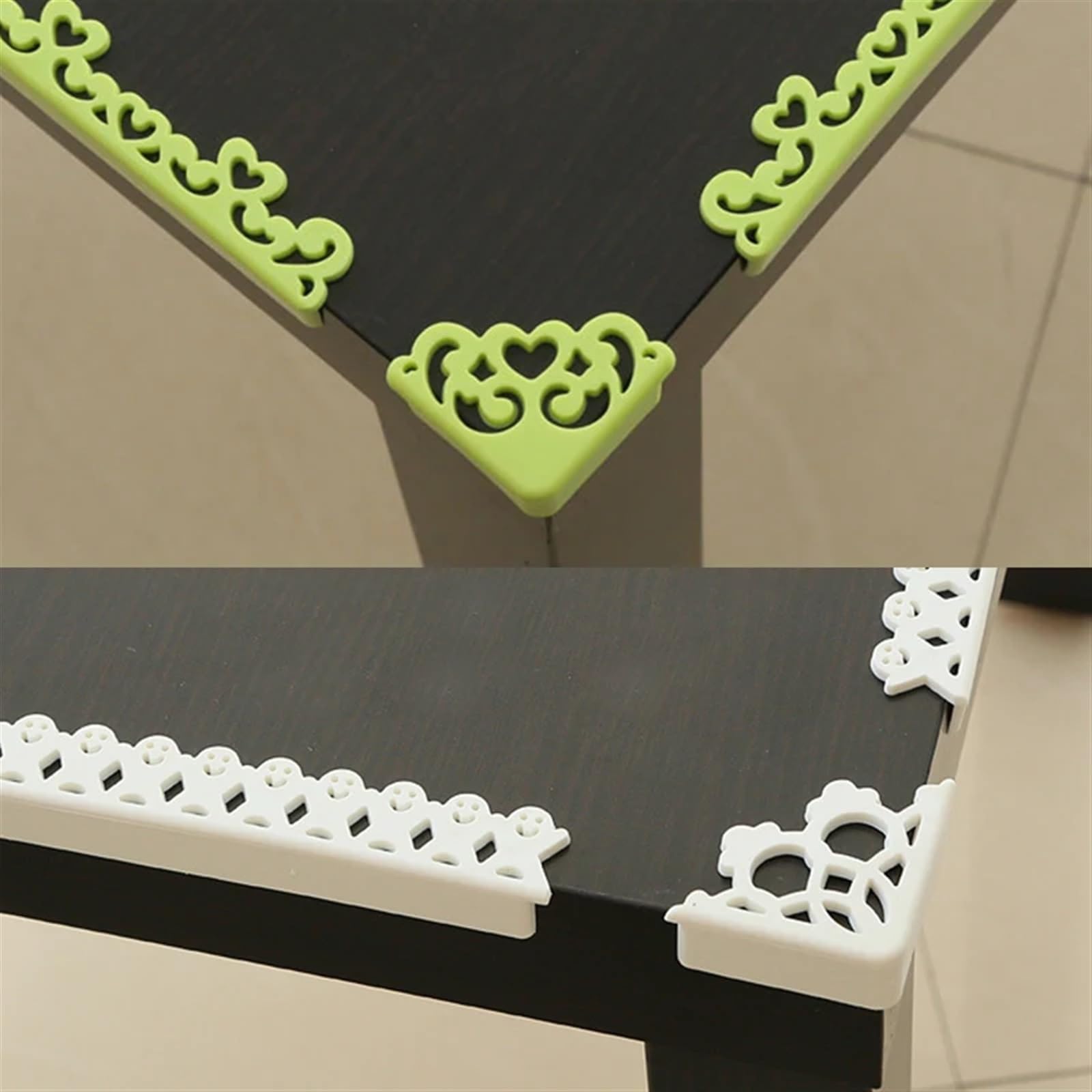 Protectores de Esquina para Mesa, Seguridad Infantil, 4 Piezas, diseño Floral Calado, Protectores de Escritorio Suaves para niños