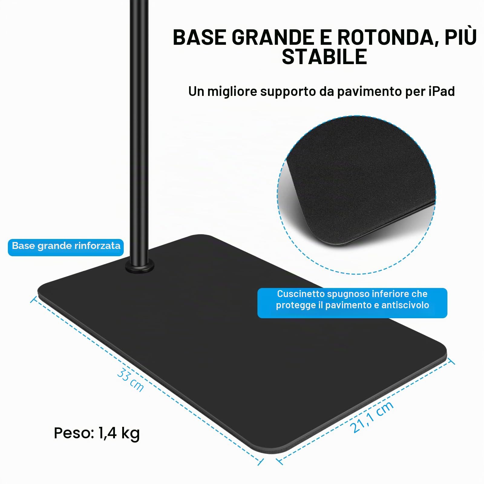Girevole Supporto da pavimento a collo di cigno per tablet iPad Mini Air Pro iPhone 4,5-12,9 cala