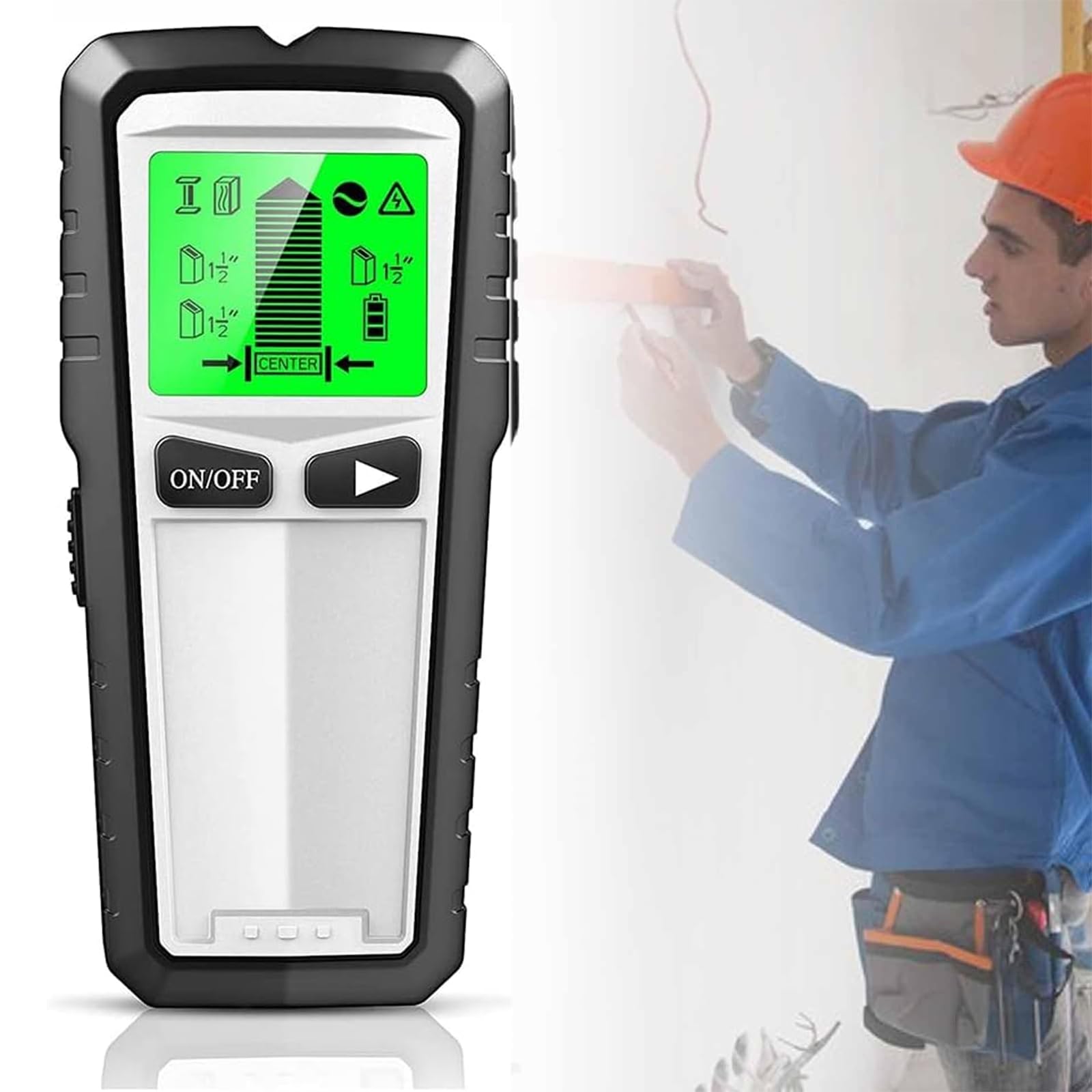 Elektroniczny wykrywacz kołków ściennych, skaner ścienny z wyświetlaczem LCD i sygnalizacją dźwiękową, automatyczne wykrywanie kalibracji, do przewodów AC, drewna i metalu