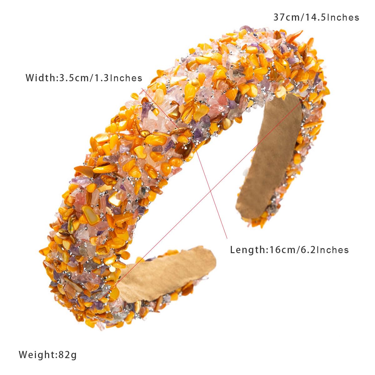 scicent Hair Bands Sponge Padded Headbands for Women Rhinestone Cute Hairband Fancy Dress Party Hair Hoops Accessories for Women Girls 16624 - Image 2