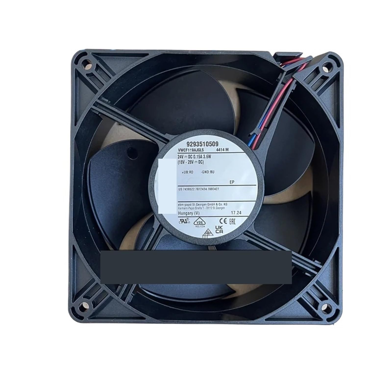 Ventilateur 12038 24V roulement à billes 4414M pour refroidissement axial