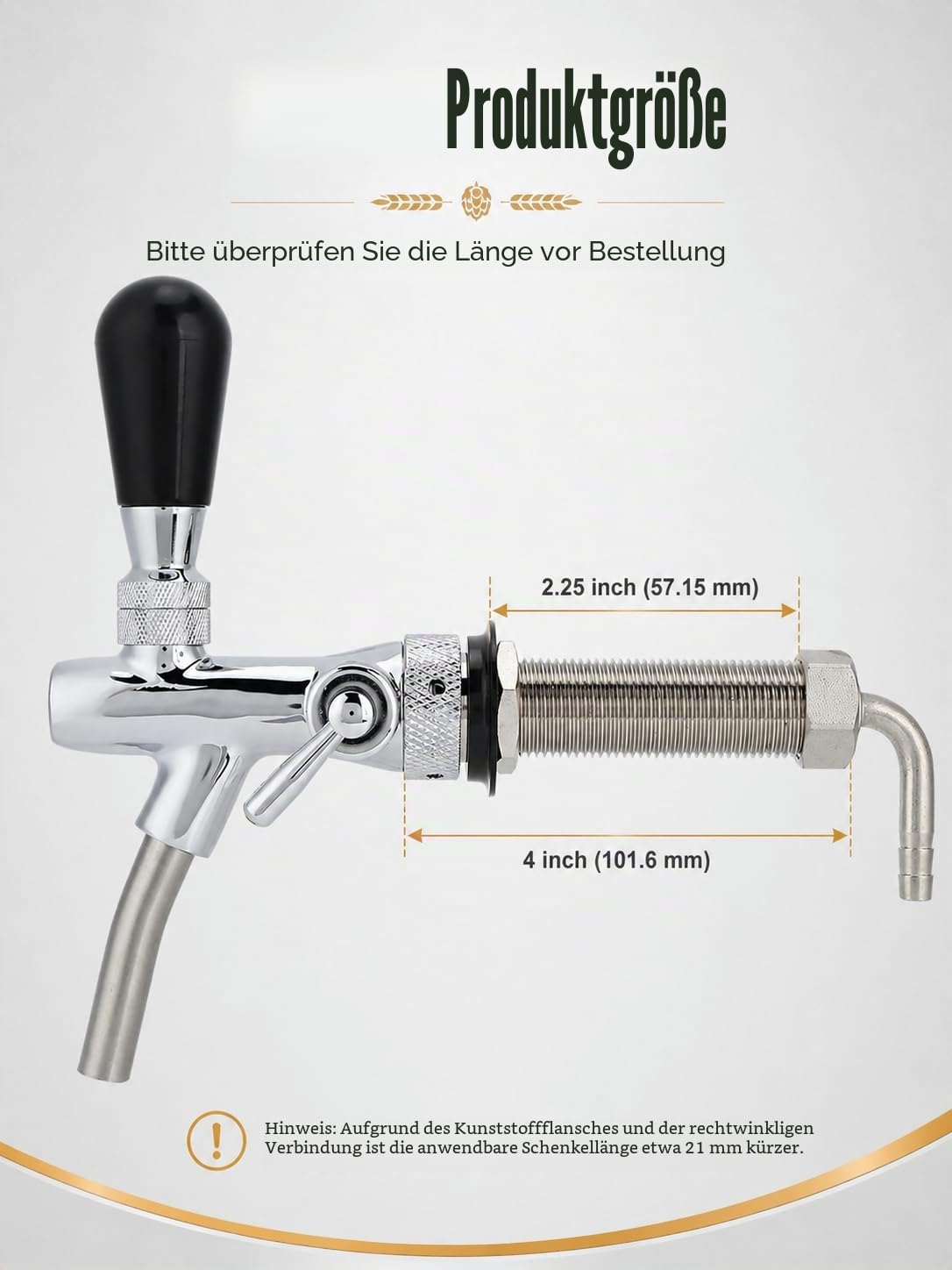 VOBOR Bier Zapfhahn, G5/8 Einstellbarer Bierhahn, Verstellbare Fassbierhahn, Brewing Zubehör für Hause Bar Restaurants
