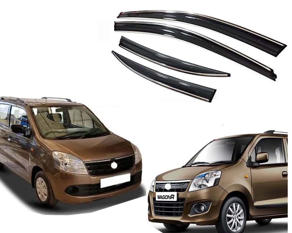 Auto E-Shopping Compatible Chromeline Silverline Door Visor Wind Deflector for Maruti Wagonr Model 2010 2018 Set of 4 Pieces (B096QWC43Q) Amazon Price History, Amazon Price Tracker