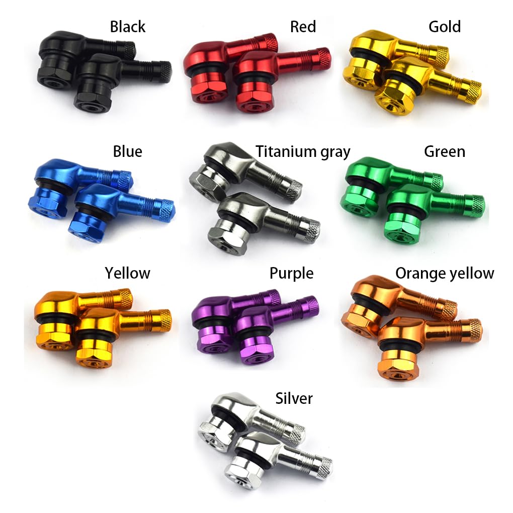 10 set 2 pezzi valvola in lega di alluminio cerchio moto portatile antiruggine adattatore pneumatico universale tubeless valvole steli grigio