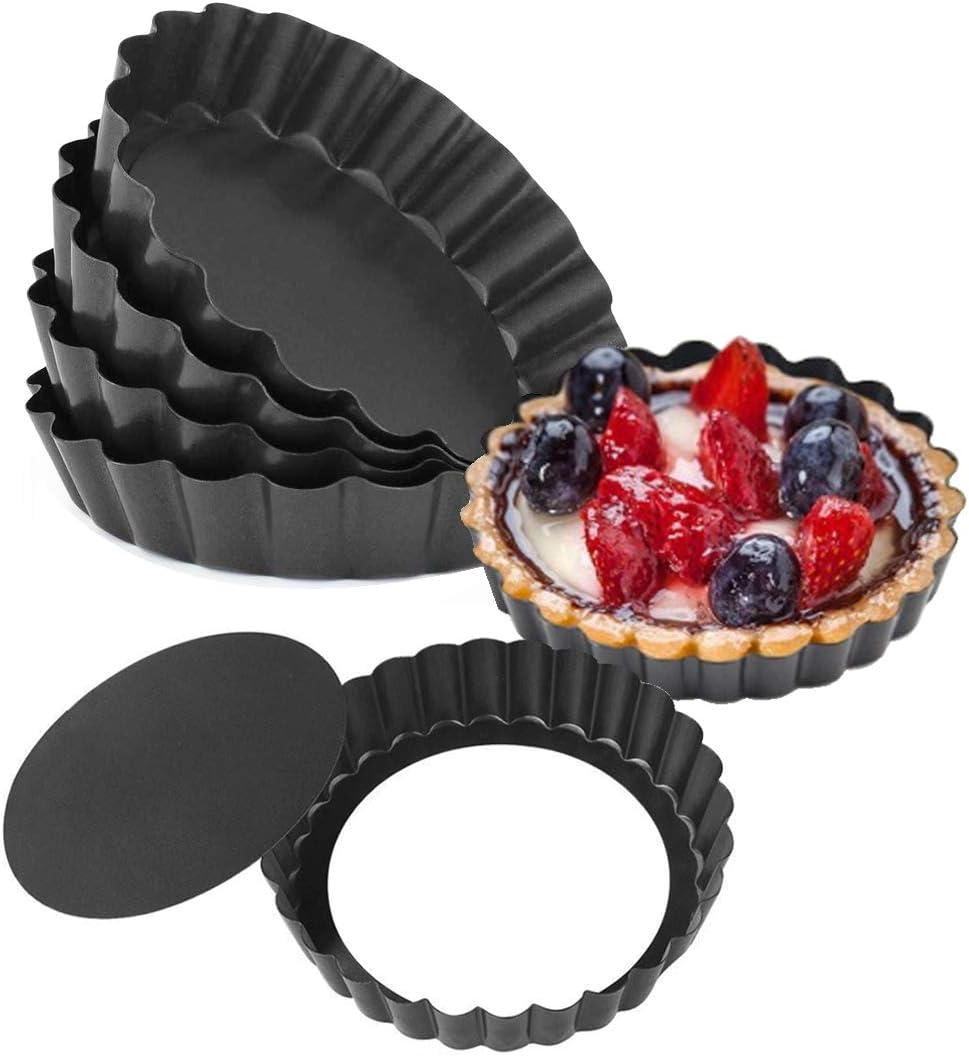 HMIN Mini Tart Pans, Nonstick Quiche Pan Removable Bottom