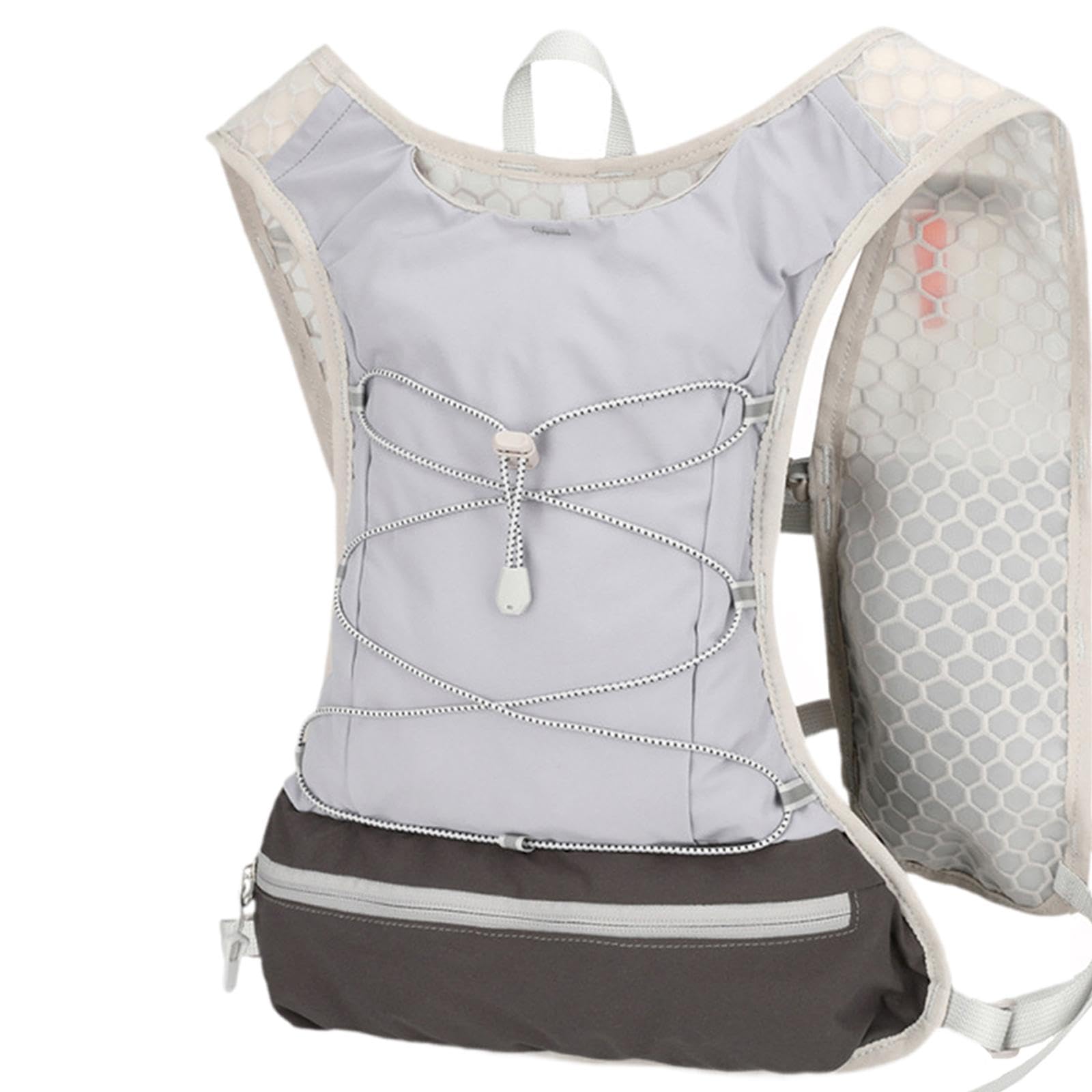 Menolana Men Running Vest Sports Bag Reflective Gear Portable Adjustable Hydration Vest Hydration Backpack for Marathoner Hiking Trail, Grey