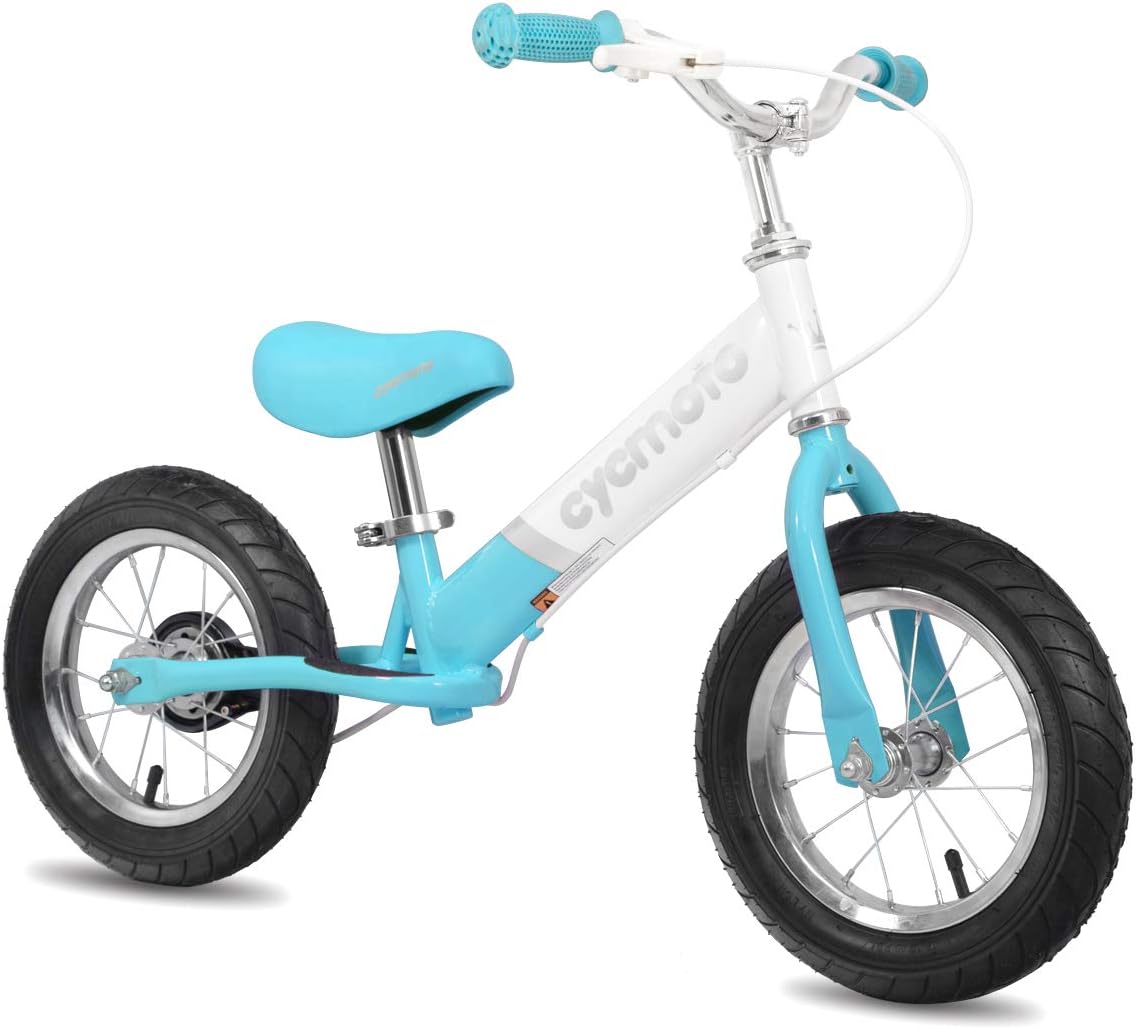 CYCMOTO 12 inch Kids Balance Bike for 2 3 4 Years Boys with handbrake & Air tire , Blue: Kitchen & Dining