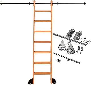 Sliding Ladder Kit, Rullande stege Glidande spårhårdvara 3.3ft-20ft med golvrullhjul för hemmets loftkontor (Ingen stege) (Storlek: 10ft/300cm Track kit)