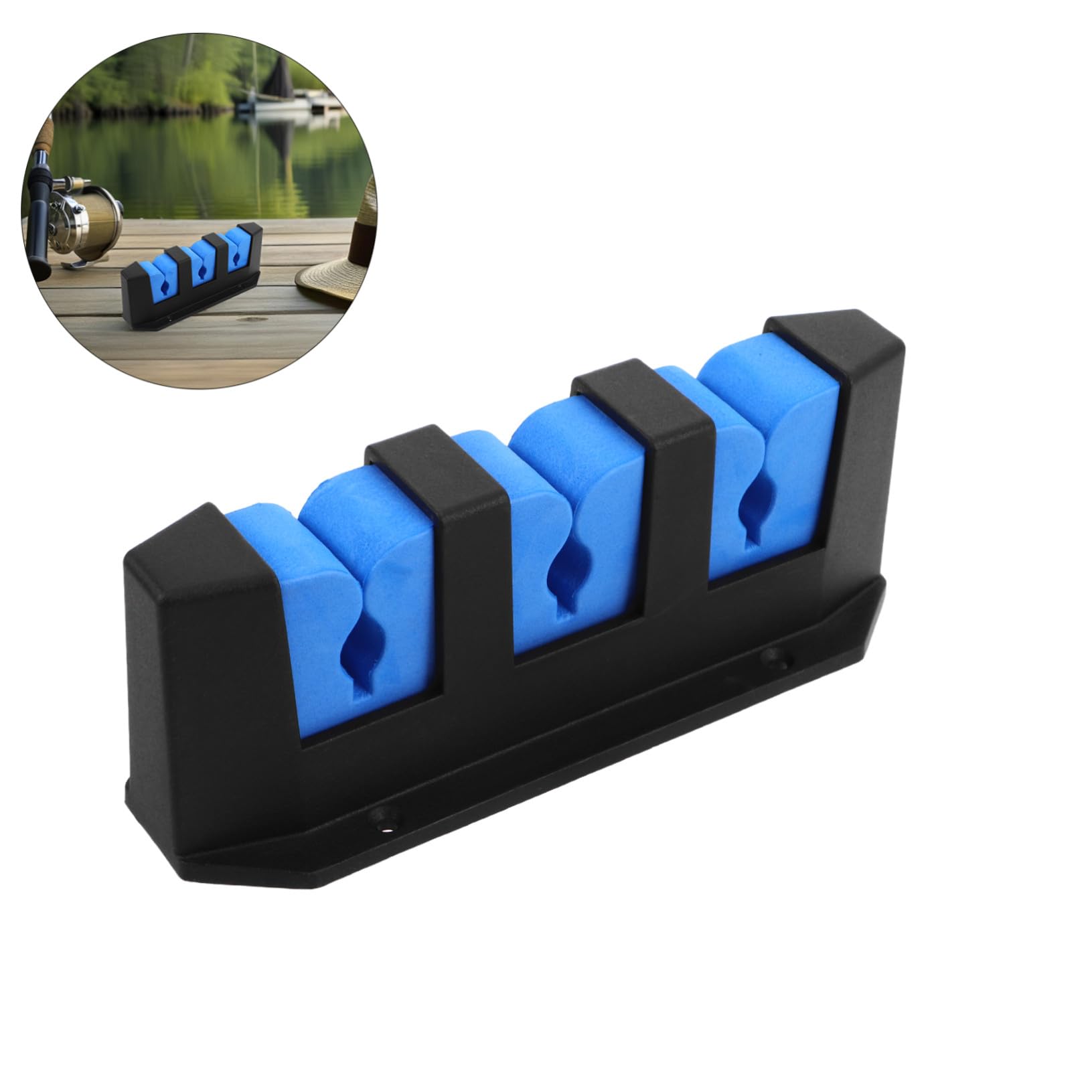 Kisangel 2 Pezzi Supporto da Parete per Canna da Pesca Porta Canne in Plastica Multi Slot per Garage e Casa Organizer per Esposizione e Conservazione