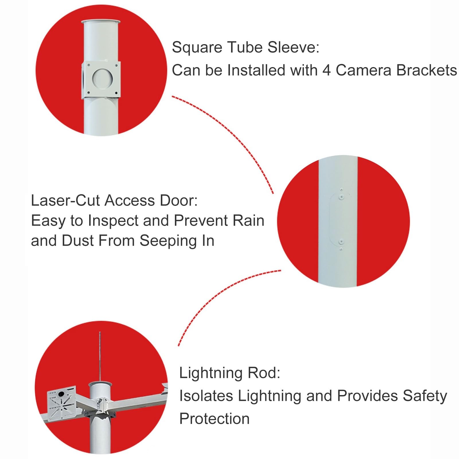 Mast Überwachungskamera Aussen, Kamera Halter, Kamera Halterung, Mast Security Camera Outdoor(200cm/79in)