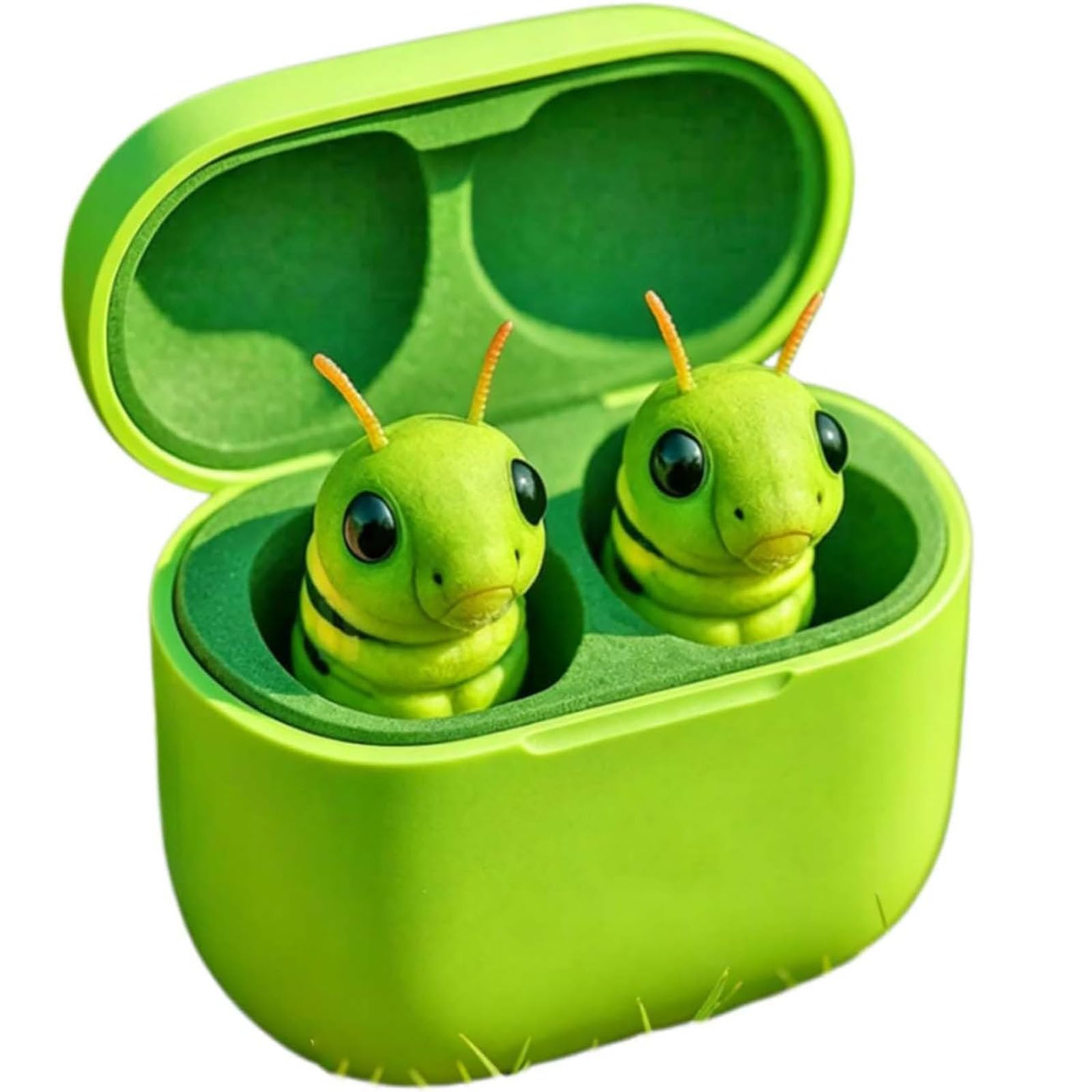 Frog Earbuds Wireless Bluetooth, Cute Animal Shaped Bluetooth Earbuds with Charging Case, Wireless in Ear Headphones, Deep Bass, Noise Reduction, IPX4 Waterproof, Gift for Kid & Adult (Frog) — view 9